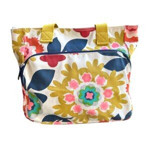 French Bull Colorful Yoga Floral Canvas Tote Gym Bag NWOT